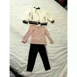 Tahari Girl Bomber Jacket Set 2 T with Matching shirt and pants